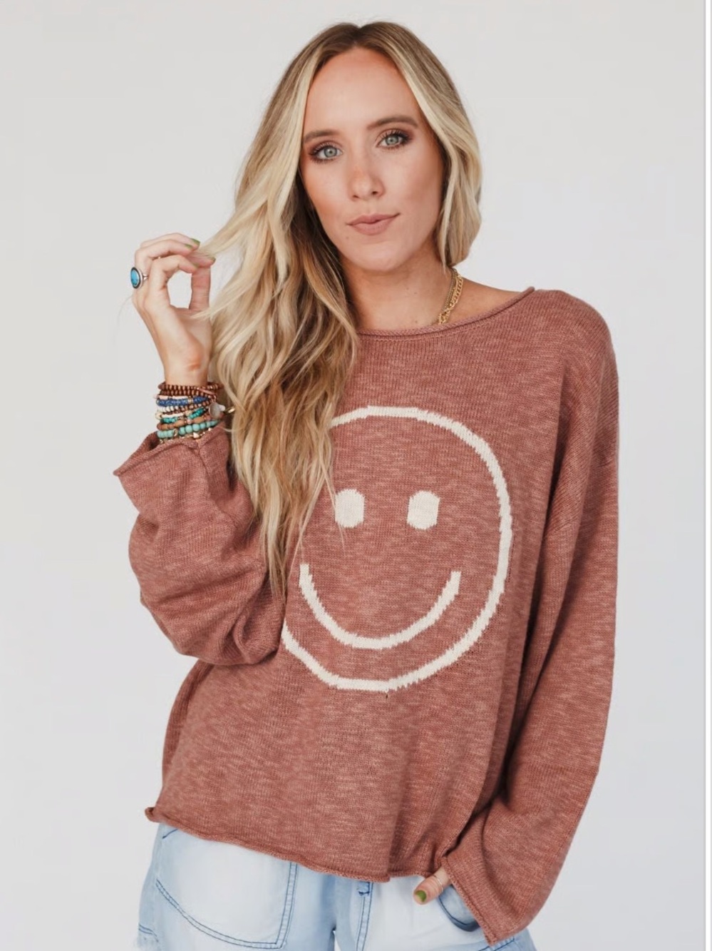 Three Bird Nest “made you smile” Sweater Knit Pullover